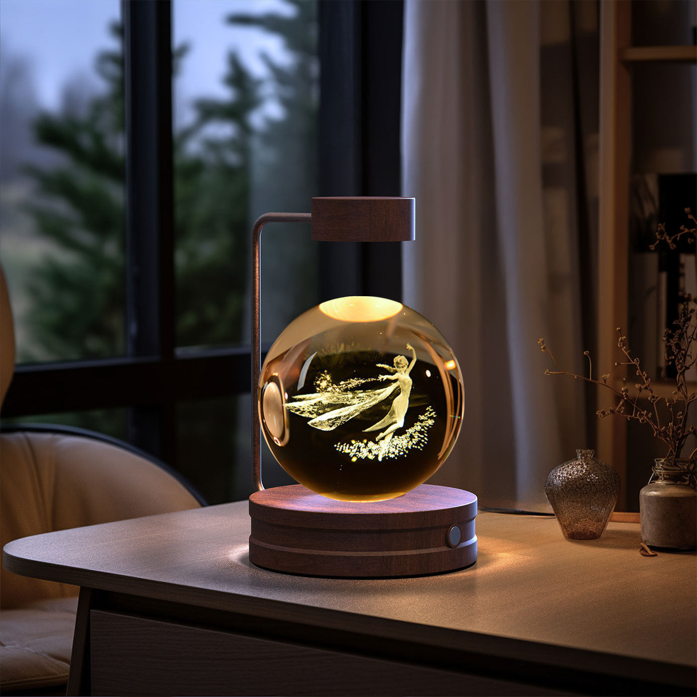 Crystal Ball Cosmic Dinosaur Indoor Night Light USB Power Warm Bedside Light Birthday Gift Night Lamp - Nexa Home