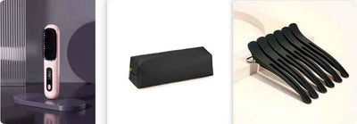 2 In 1 Straight Hair Comb Wireless Hair Straightener Brush Hair Fast Heating Portable Hot Curler USB Charging