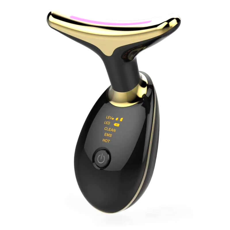EMS Thermal Neck Lifting And Tighten Massager Electric Microcurrent Wrinkle Remover device with LED display.