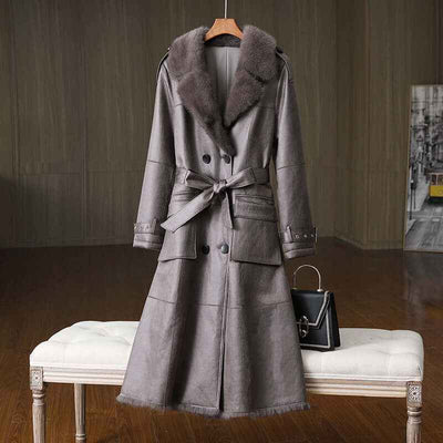 Rabbit Fur Women's Jacket - Stylish All-in-One Suit