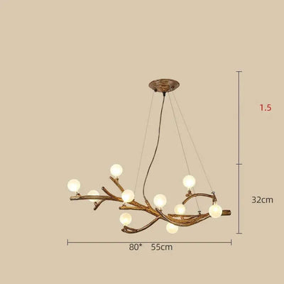 Restaurant Chandelier Decorative Tree Branch Lights Zen Japanese Wabi-sabi Wind Lamps with adjustable height and modern design.