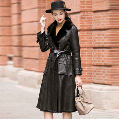 Rabbit Fur Women's Jacket - Stylish All-in-One Suit