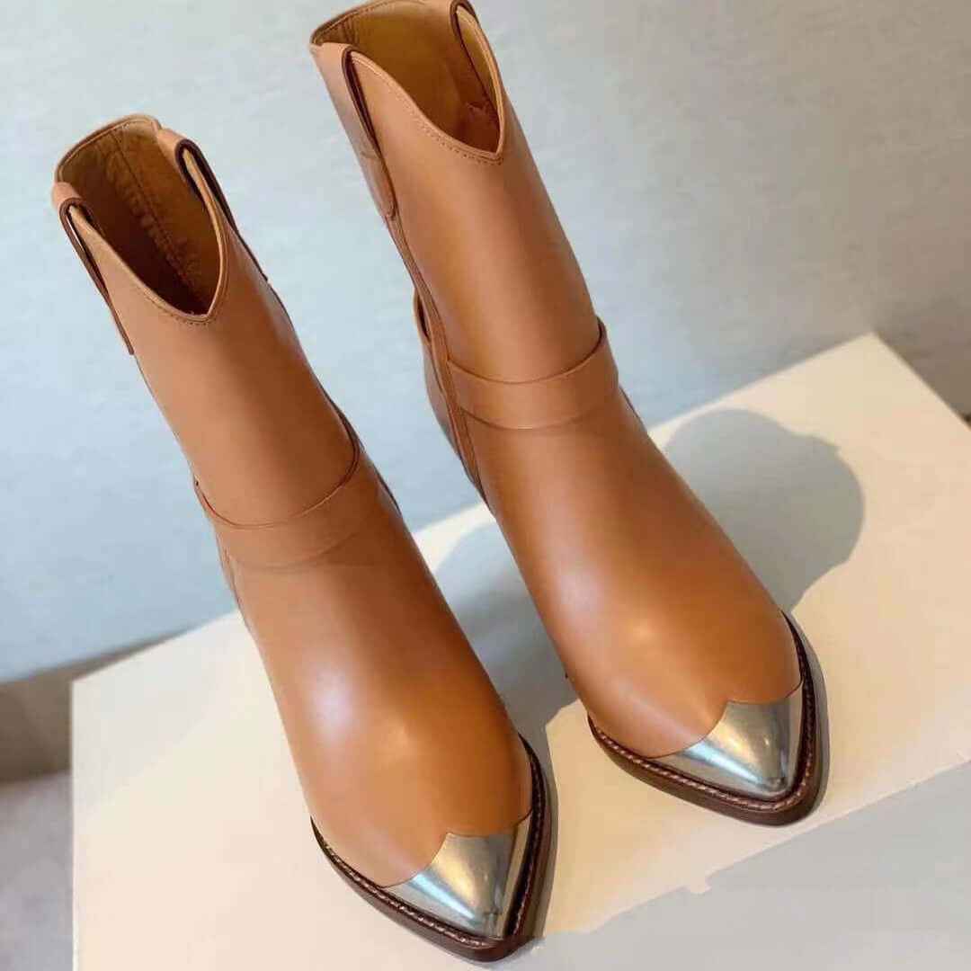 Boots Women - New High Heel Low Tube Pointed Toe