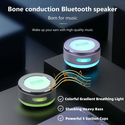 Small Wireless Bone Conduction Speakers Bluetooth Vibration Speaker With Color LED Light Portable Surface Adsorption Speaker