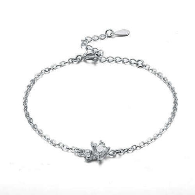 New Cat Bear Dog Paw Ring for Women Jewelry Sets silver bracelet with heart charm and chain design.