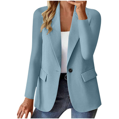 Women's Casual Suit Jacket Fashion Commuter Casual Suit in light blue, stylish and comfortable design.